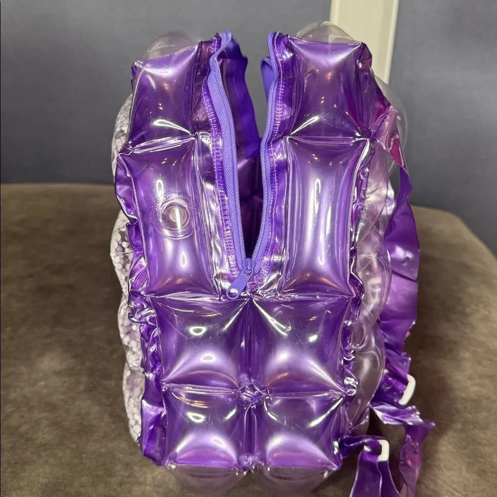 Purple Inflatable Bubble BackPack Foam Ball New in Packaging One Size NEW